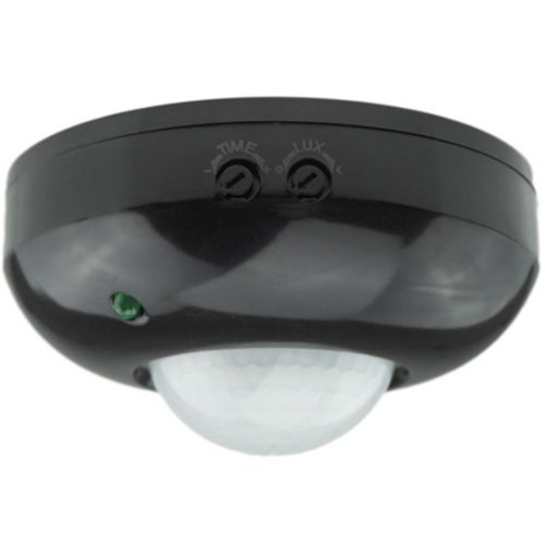 PIR 360° mozgás- és szürkületérzékelő 6 m mennyezeti fekete