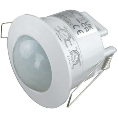 PIR mozgás- és szürkületérzékelő, süllyesztett 360°, 6 m, beltéri fehér