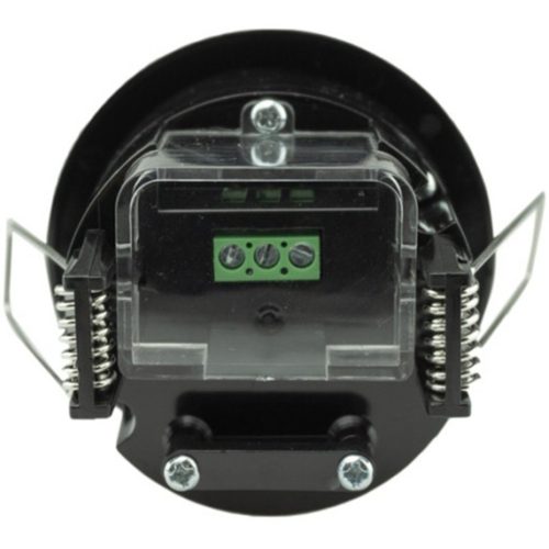 PIR mozgás- és szürkületérzékelő, süllyesztett, 360°, 6 m, beltéri, fekete
