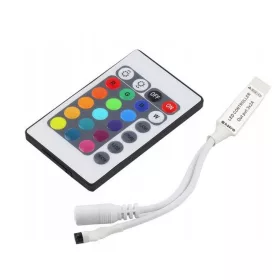   LED szalag vezérlő RGB 24 gombos IR 72W 5-12V távirányítóval Ecolight
