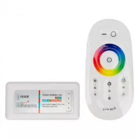   RF LED szalag vezérlő RGB 18A 216W 12-24V érintős távirányítóval Ecolight