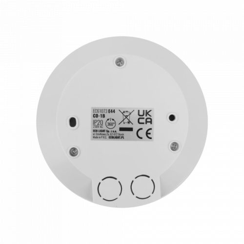 Mozgás- és alkonyérzékelő PIR jelenlétérzékelő, felületre szerelhető, mennyezetre, fehér, 3m, 360° CO, Ecolight