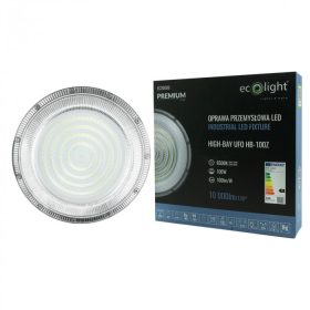  Ecolight UFO HIGHBAY LED ipari függeszték 100W 10000lm 6500K hidegfényű IP65 PREMIUM