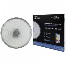   Ipari LED Függesztett Lámpa UFO HIGHBAY 150W 15000lm 6500K Hideg IP65 PREMIUM Ecolight