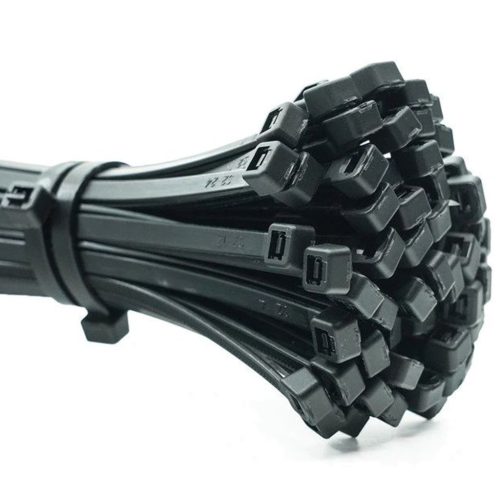 Erős kábelkötegelő 3,6x300mm fekete 100 db ECOLIGHT