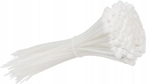 Erős kábelkötegelő 4,6x300mm fehér 100 db ECOLIGHT