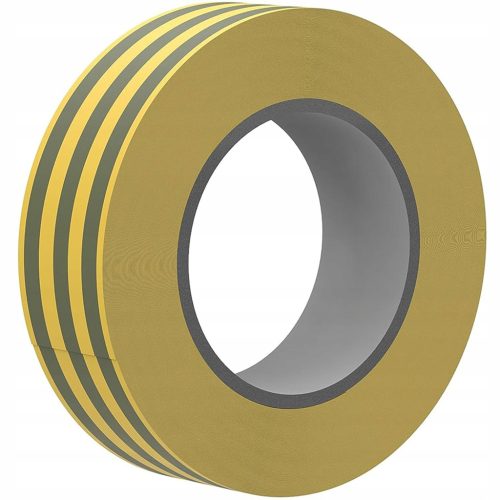 Erős PVC szigetelőszalag, vízálló, 19 mm x 0,13 mm, sárga-zöld, 20 m, Ecolight