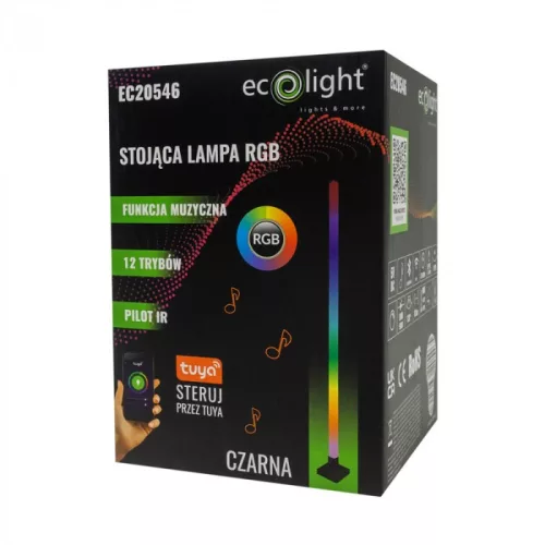 Zenei LED állólámpa 10W RGB fekete TUYA Ecolight