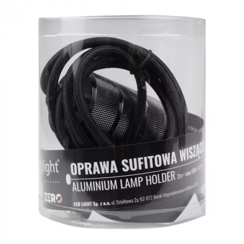 Mennyezeti függőlámpa E27 fekete fényes 2m OSW-1 Zero Ecolight