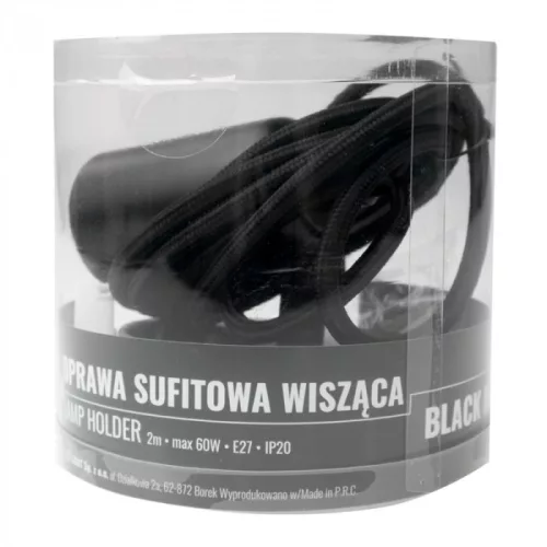 Mennyezeti függőlámpa E27 fekete matt 2m OSW-2 Zero Ecolight