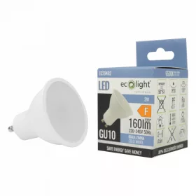   LED izzó spotlámpa GU10 2W 180lm 6500K hidegfényű ökofény