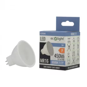   LED izzó reflektor MR16 GU5.3 5W 400lm 6500K Hideg 12V Ecolight