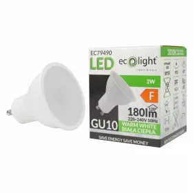   LED izzó spotlámpa GU10 2W 180lm 3000K melegfényű ökofény