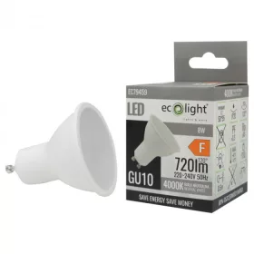 LED izzó spotlámpa GU10 8W 720lm 4000K semleges Ecolight