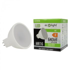   LED izzó spotlámpa MR16 GU5.3 8W 640lm 3000K Meleg 12V Ecolight