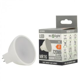   LED izzó reflektor MR16 GU5.3 8W 640lm 4000K semleges 12V Ecolight