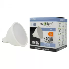   LED izzó reflektor MR16 GU5.3 8W 640lm 6500K Hideg 12V Ecolight