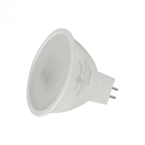 LED izzó reflektor MR16 GU5.3 8W 640lm 6500K Hideg 12V Ecolight