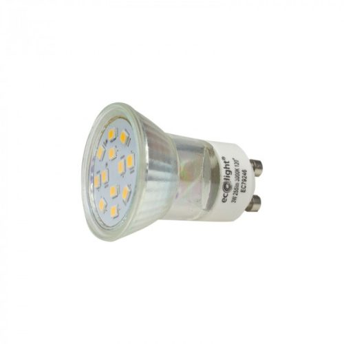 LED izzó spotlámpa GU11 GU10 3W 270lm 3000K Meleg Ecolight