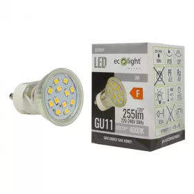   LED izzó spotlámpa GU11 GU10 3W 270lm 4000K semleges Ecolight