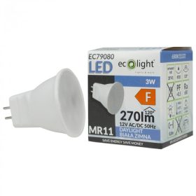 LED izzó reflektor MR11 3W 270lm 6500K Hideg 12V Ecolight
