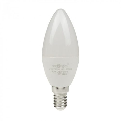 LED gyertyaizzó B37 E14 3W 270lm 6500K hidegfényű ökofény