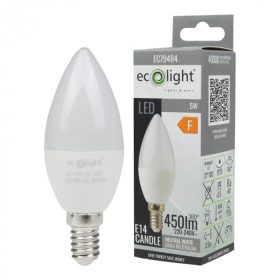 LED gyertyaizzó B37 E14 5W 450lm 4000K semleges Ecolight