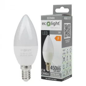 LED gyertyaizzó B37 E14 5W 450lm 4000K semleges Ecolight