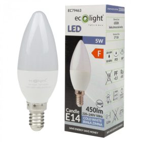   LED gyertyaizzó B37 E14 5W 450lm 6500K hidegfényű ökofény