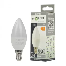 LED gyertyaizzó B37 E14 7W 630lm 4000K semleges Ecolight