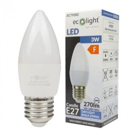   LED gyertyaizzó B37 E27 3W 270lm 6500K hidegfényű ökofény