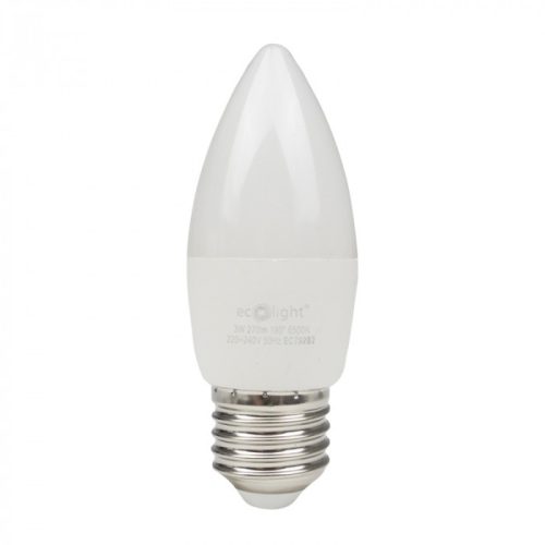 LED gyertyaizzó B37 E27 3W 270lm 6500K hidegfényű ökofény