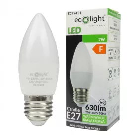   LED gyertyaizzó B37 E27 7W 630lm 3000K melegfényű ökofény