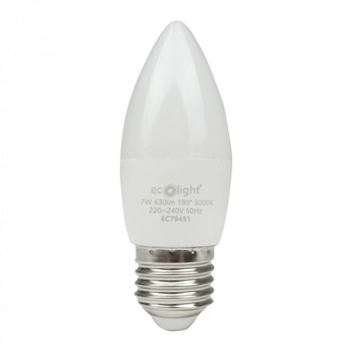 LED gyertyaizzó B37 E27 7W 630lm 3000K melegfényű ökofény