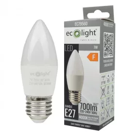 LED gyertyaizzó B37 E27 7W 630lm 4000K semleges Ecolight