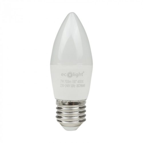 LED gyertyaizzó B37 E27 7W 630lm 4000K semleges Ecolight
