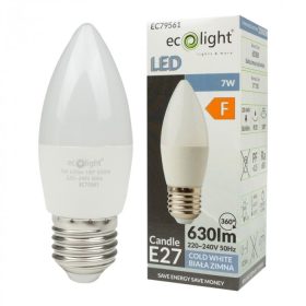   LED gyertyaizzó B37 E27 7W 630lm 6500K hidegfényű ökofény