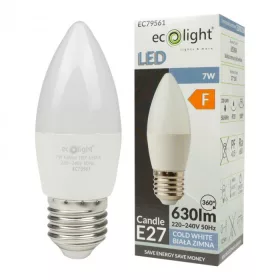   LED gyertyaizzó B37 E27 7W 630lm 6500K hidegfényű ökofény