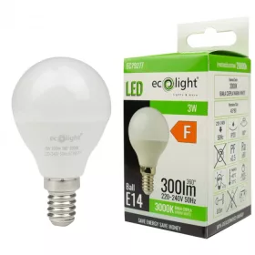LED gömbizzó P45 E14 3W 270lm 3000K Melegfényű Ecolight
