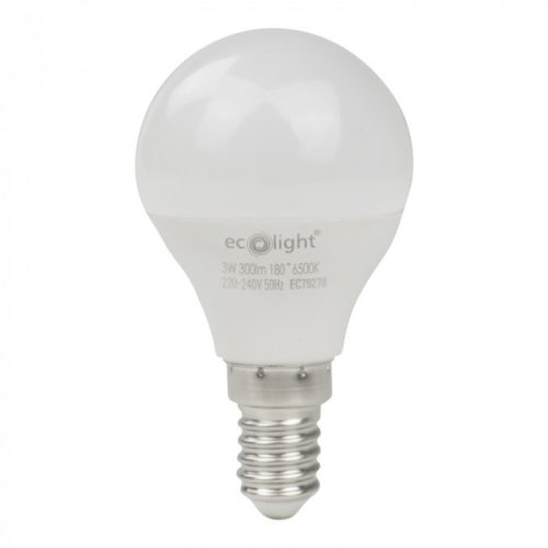 LED gömbizzó P45 E14 3W 270lm 6500K hidegfényű