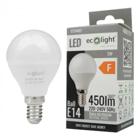 LED gömbizzó P45 E14 5W 450lm 4000K semleges Ecolight