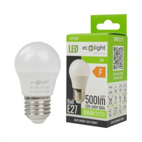   LED izzó gömb alakú P45 E27 5W 450lm 3000K melegfényű ökofény