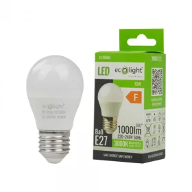 LED gömbizzó P45 E27 10W 900lm 3000K Melegfényű Ecolight