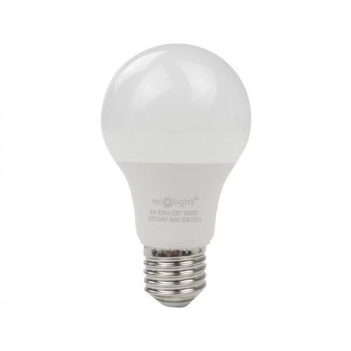 LED izzó A60 E27 9W 900lm 6500K hidegfényű ökofény