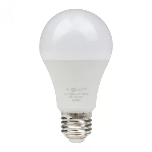 LED izzó A60 E27 12W 1080lm 3000K Meleg ökofény