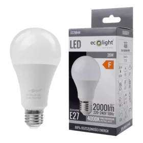 LED izzó A60 E27 20W 1800lm 4000K Semleges Ecolight