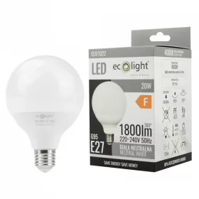   LED izzó gömb alakú G95 E27 20W 1800lm 4000K semleges Ecolight