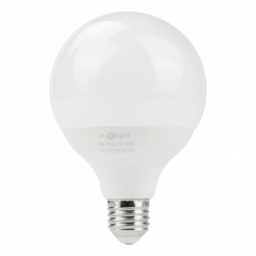 LED izzó gömb alakú G95 E27 20W 1800lm 6500K hidegfényű ökofény