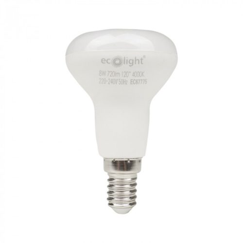LED izzó reflektor R50 E14 8W 720lm 4000K semleges Ecolight
