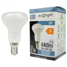   LED izzó reflektor R50 E14 8W 720lm 6500K hidegfényű ökofény